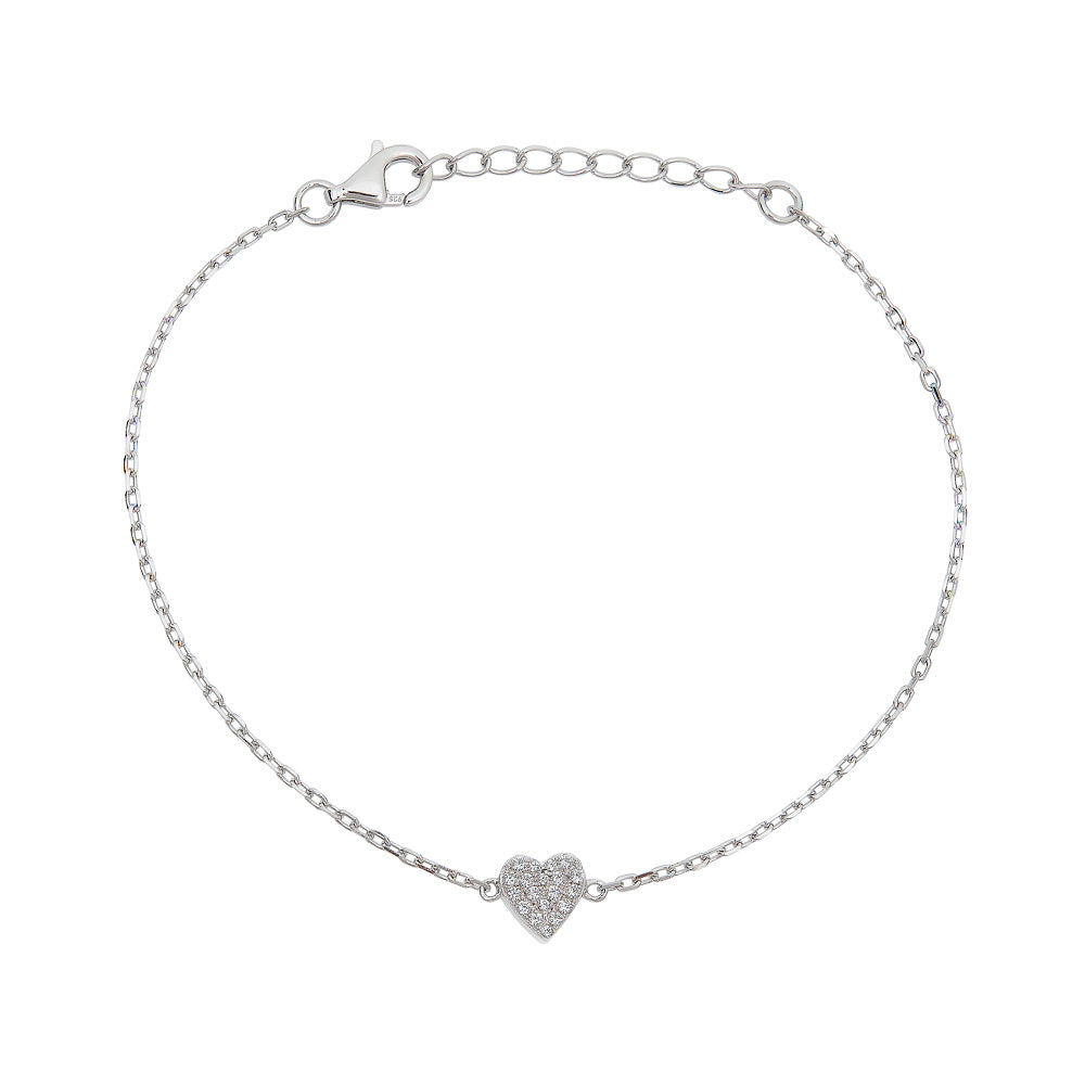 14K Diamond Heart Bracelet