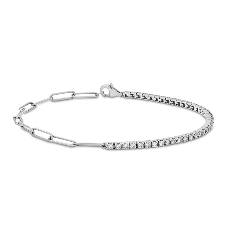 Diamond Paperclip Tennis Bracelet