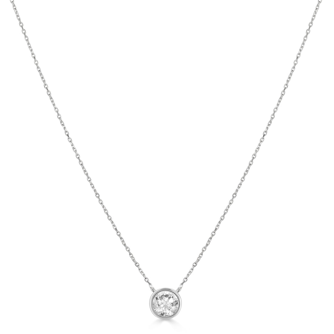 Diamond Bezel Solitaire Necklace