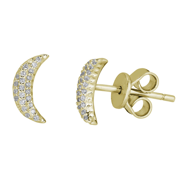 14K Moon Studs
