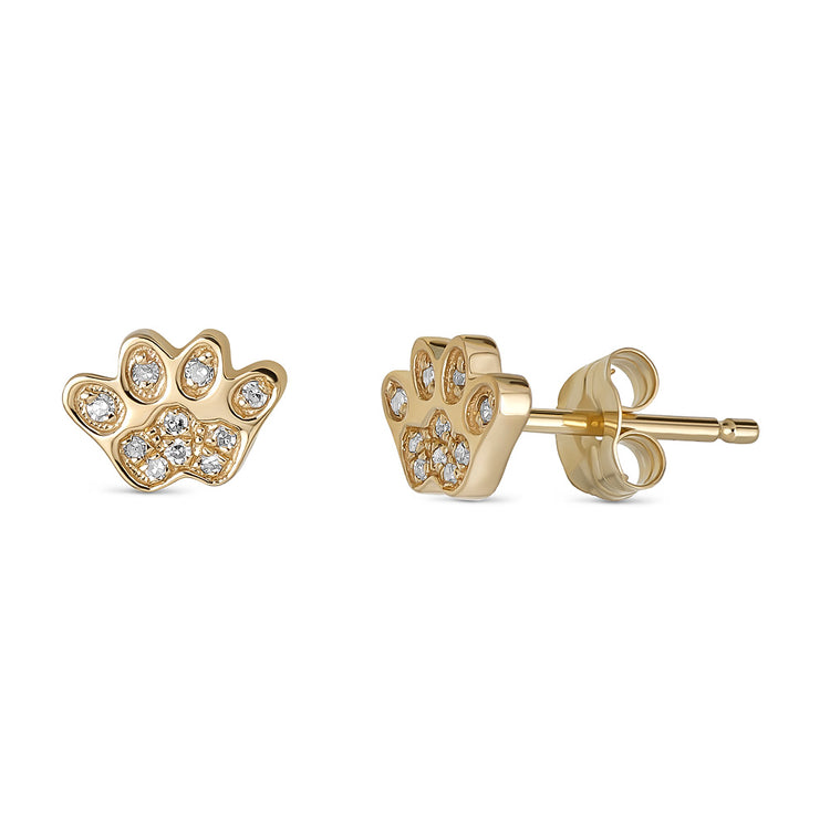14K Paw Stud Earrings