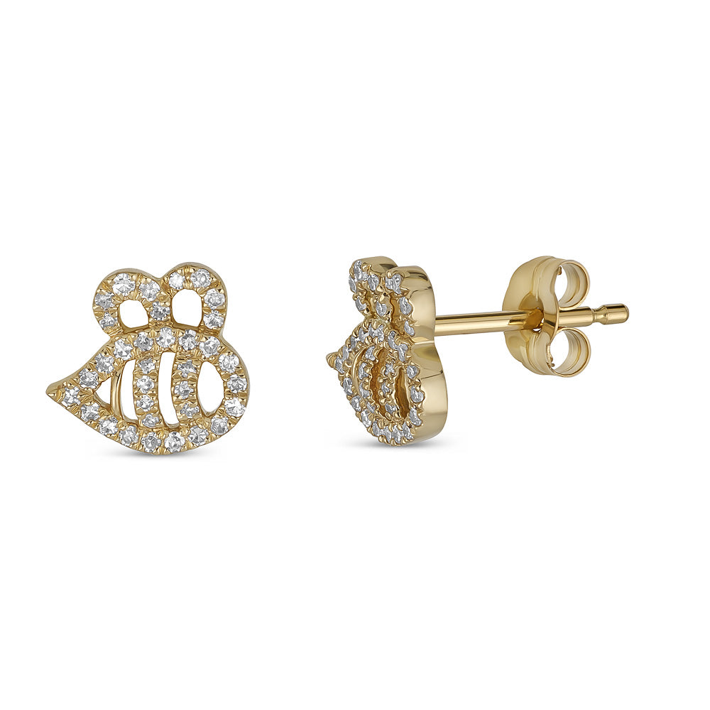 14K Bee Stud Earrings