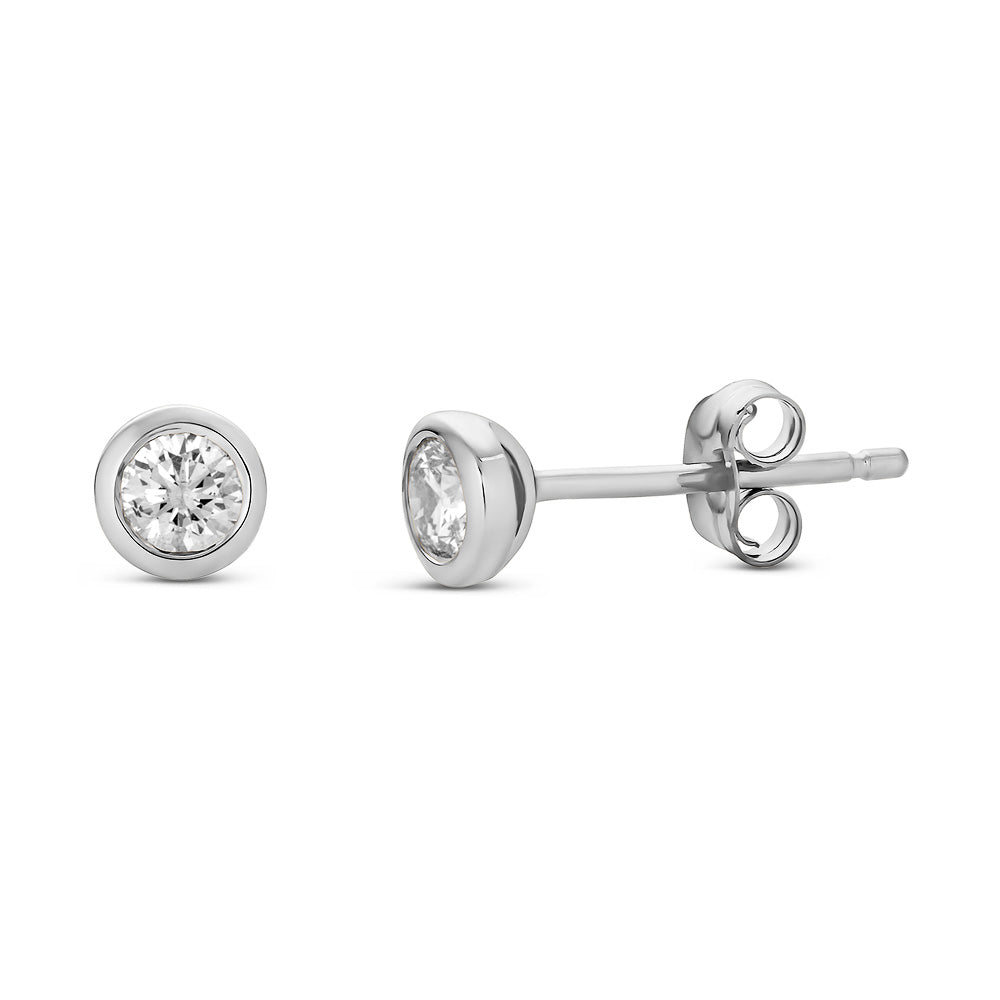 Diamond Bezel Stud Earrings