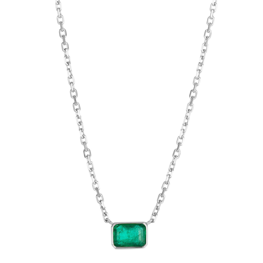 14K Gold Emerald Cut Necklace