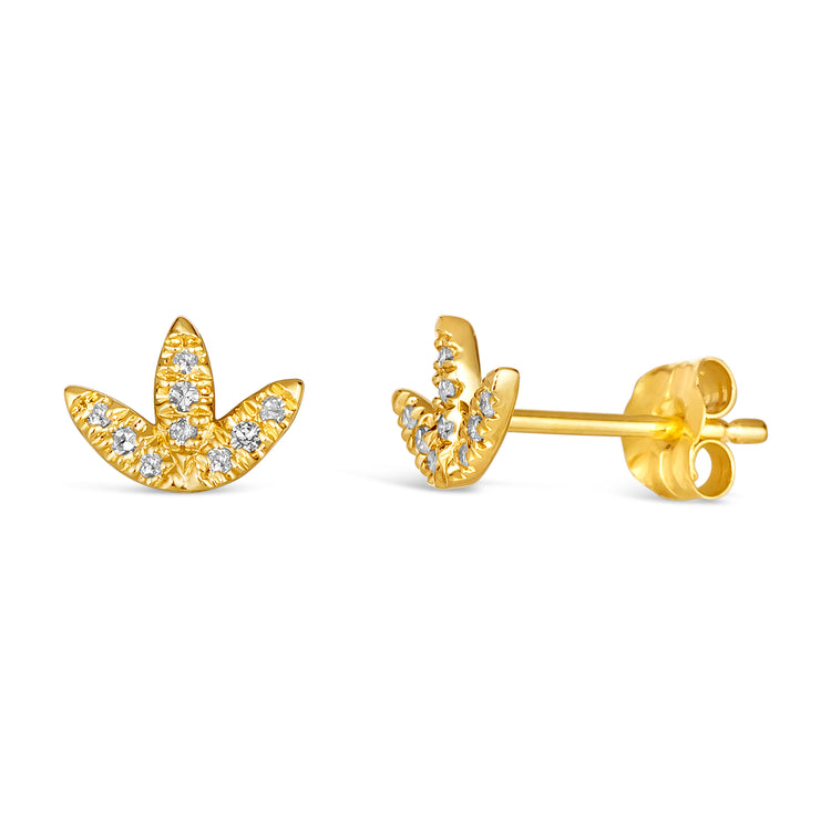 14K Diamond Marquise Cluster Stud Earrings