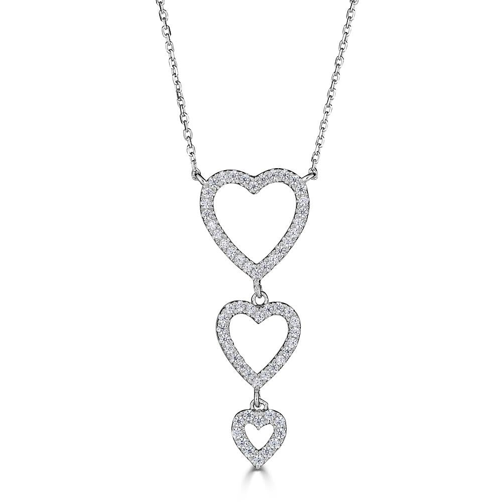 14K Gold 3 Heart Necklace