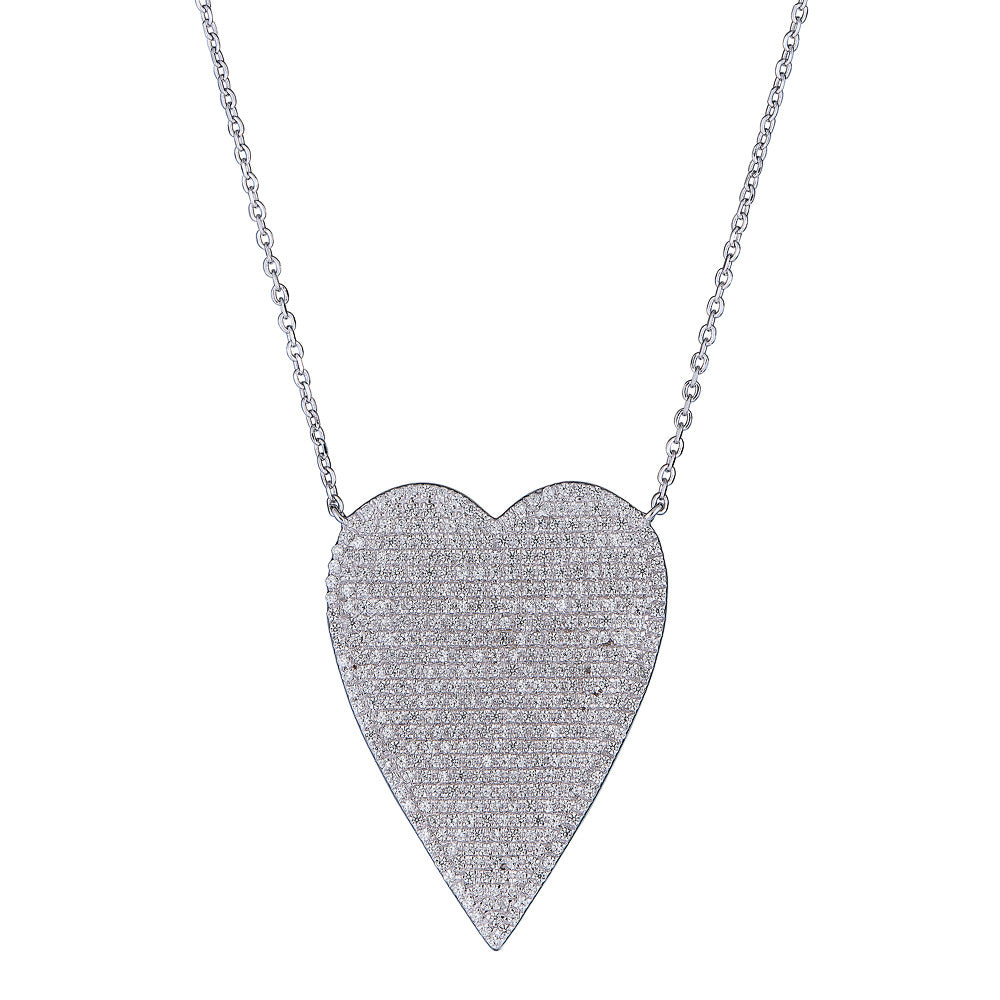 14K Gold Large Heart Necklace