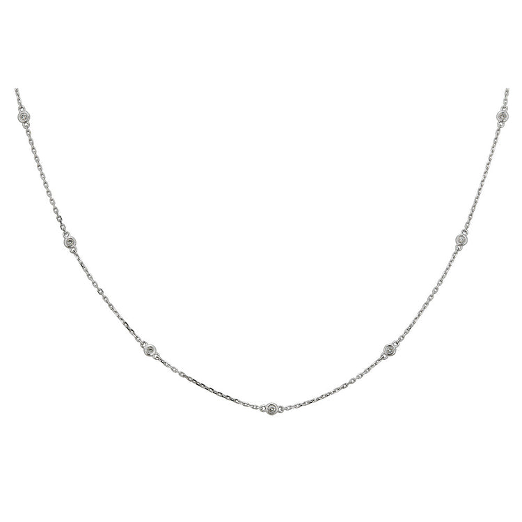 14K Bezel Station Necklace