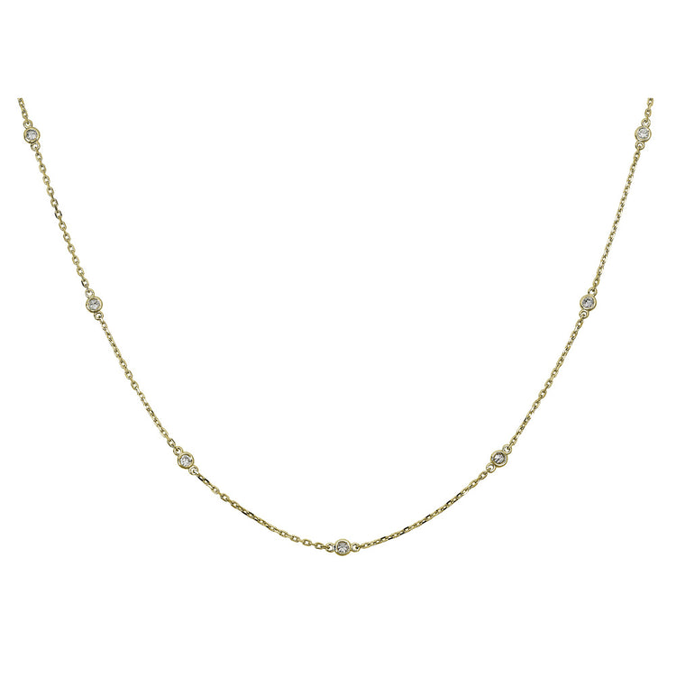 14K Diamond Station Necklace