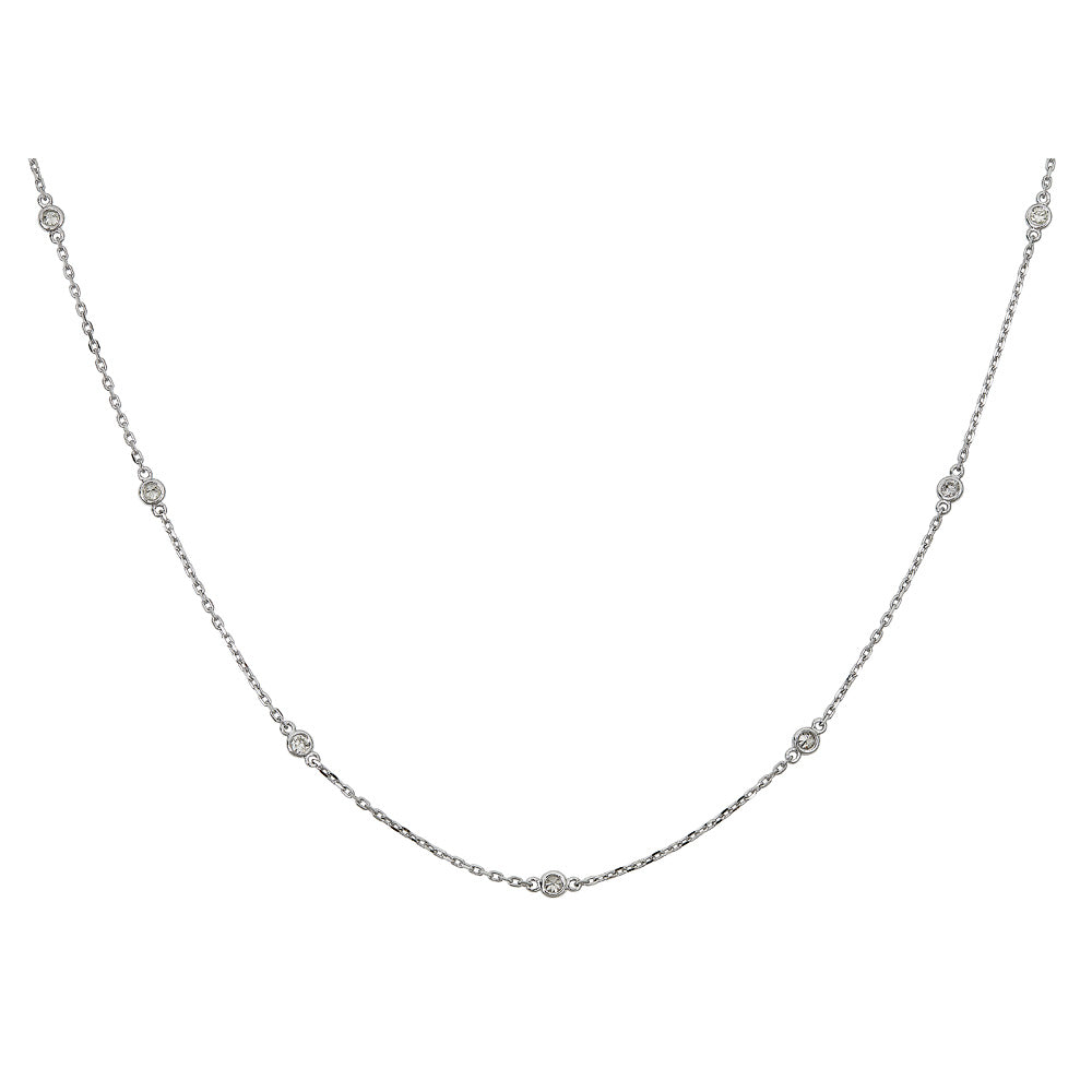 14K Diamond Station Necklace