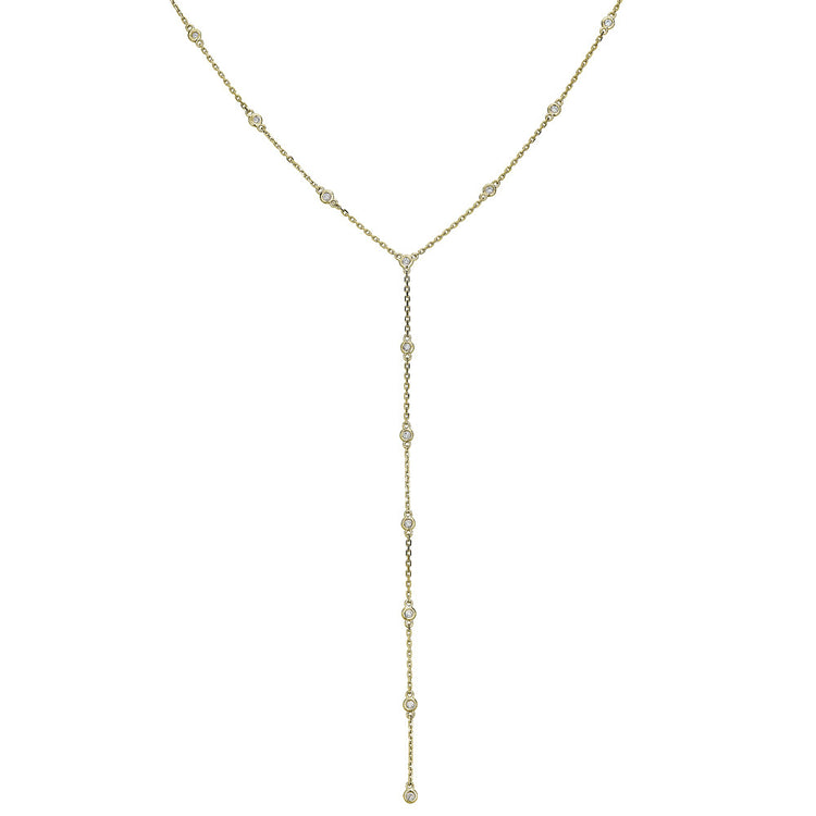 14K Bezel Cascade Necklace
