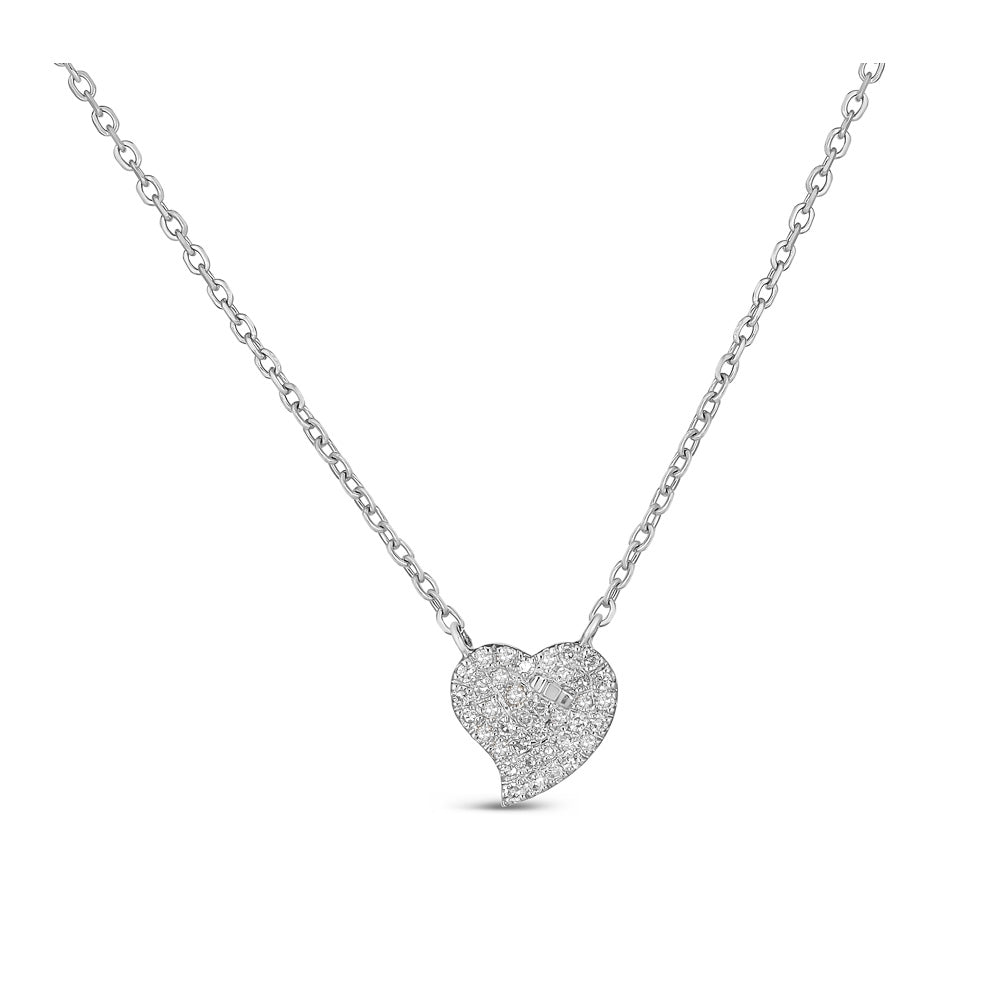 14K Gold Mini Curved Heart Necklace