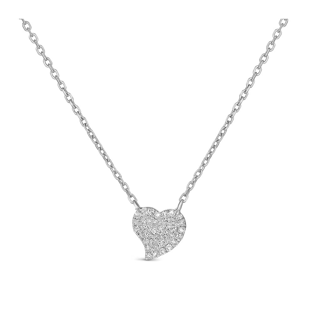 14K Gold Curved Heart Necklace
