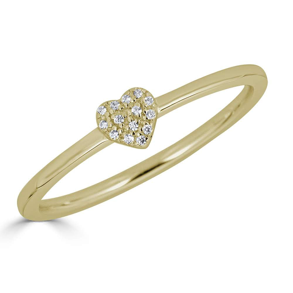 14K Diamond Heart Band