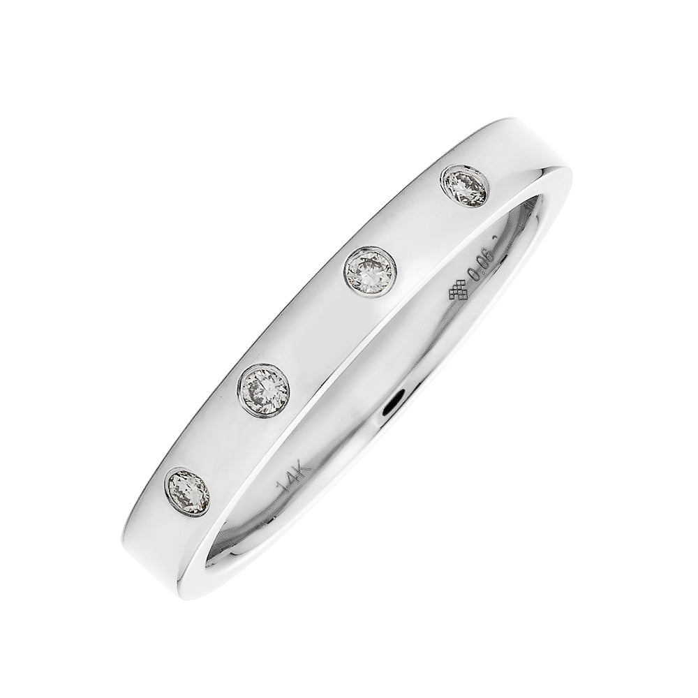 14K Diamond Station Ring