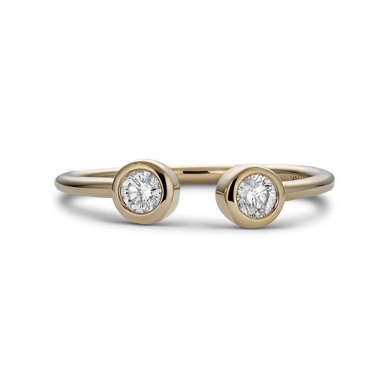 14K Bezel Duo Ring