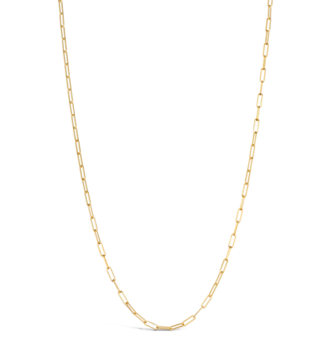 14K Gold Paper Clip Necklace