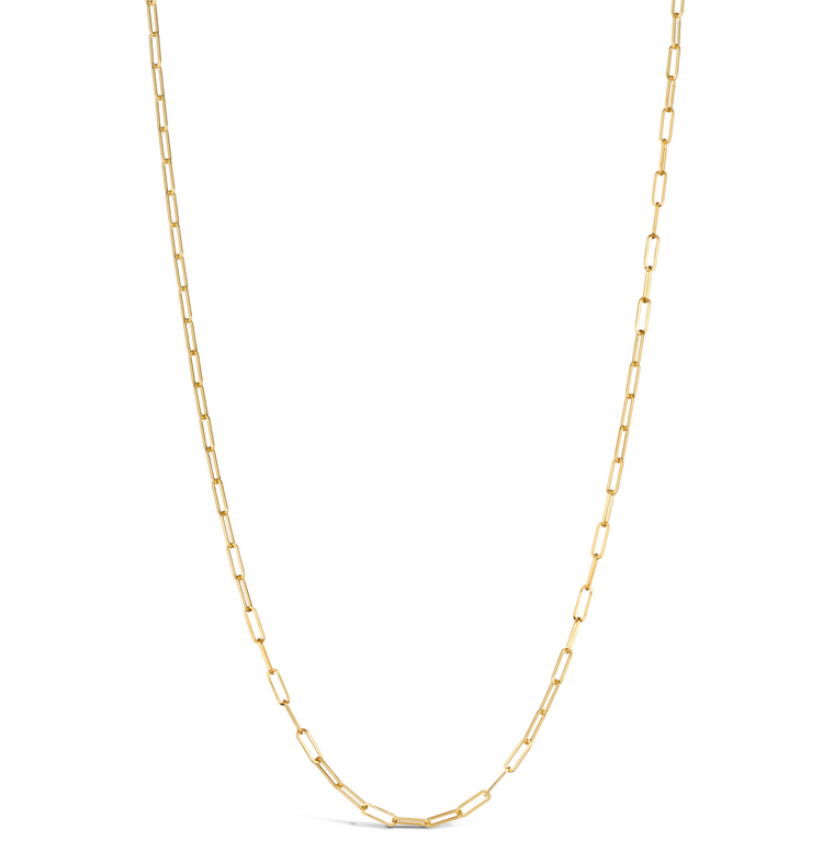 14K Gold Paper Clip Necklace