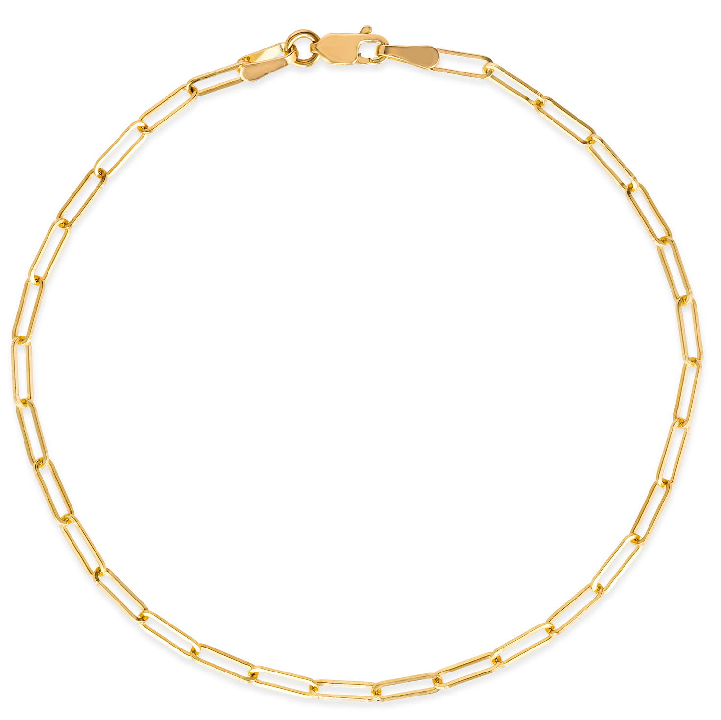 14K Gold Paper Clip Bracelet