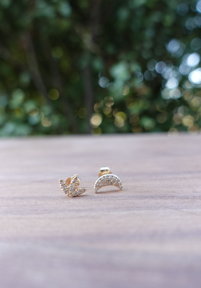 14K Diamond Marquise Cluster Stud Earrings