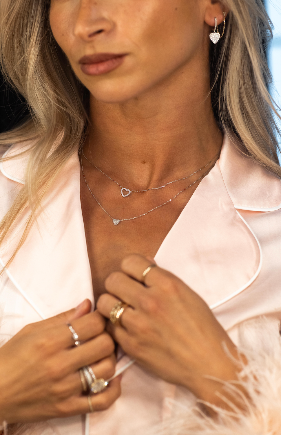 14K Gold Mini Diamond Heart Necklace