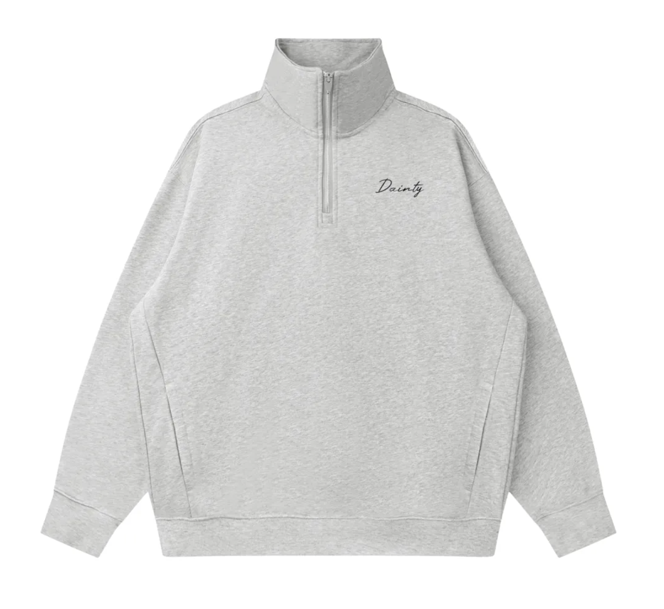 Dainty Quarter-Zip Drop Shoulder Sweatshirt