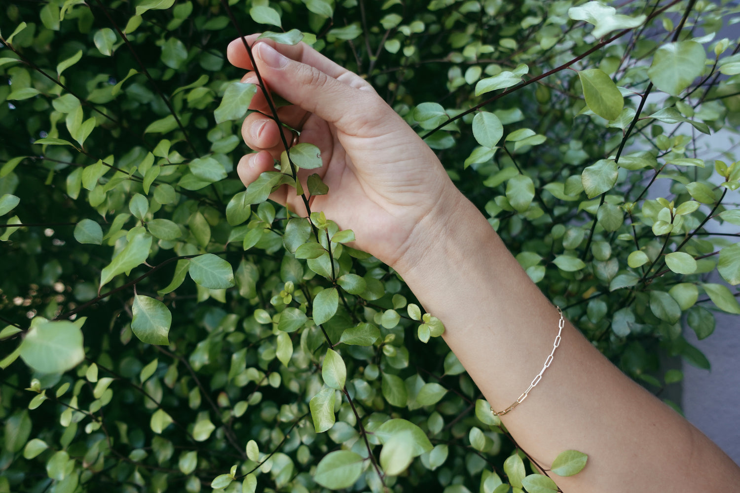14K Gold Paper Clip Bracelet