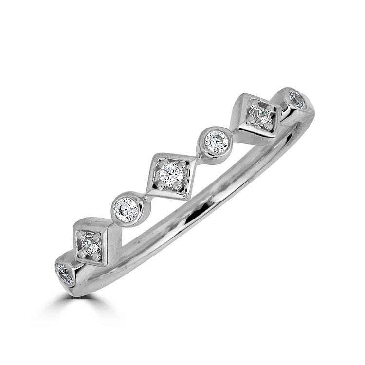 14K Princess Cut Stackable Band