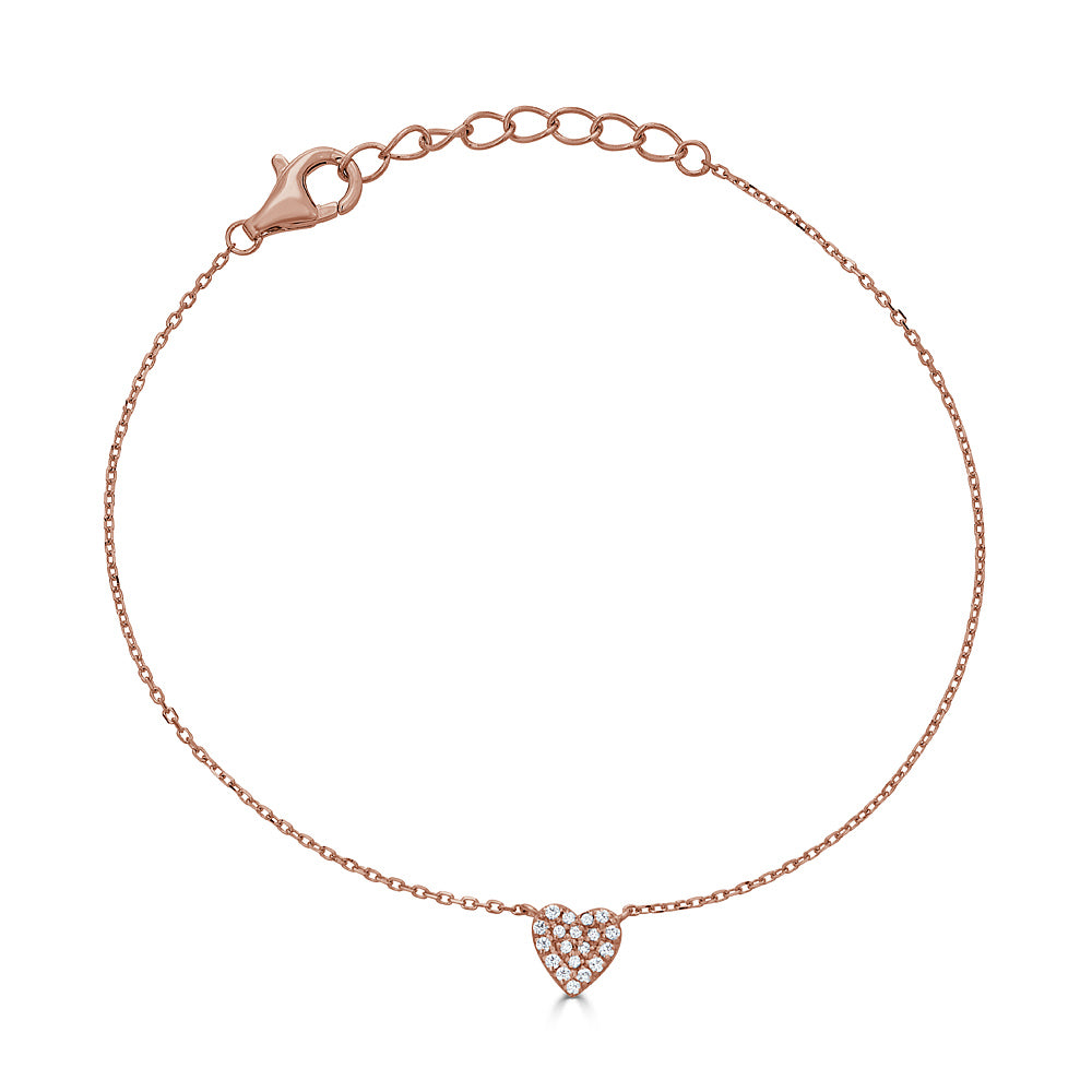 14K Diamond Heart Bracelet