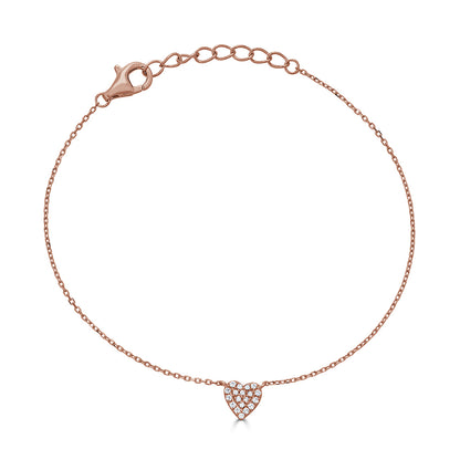 14K Diamond Heart Bracelet