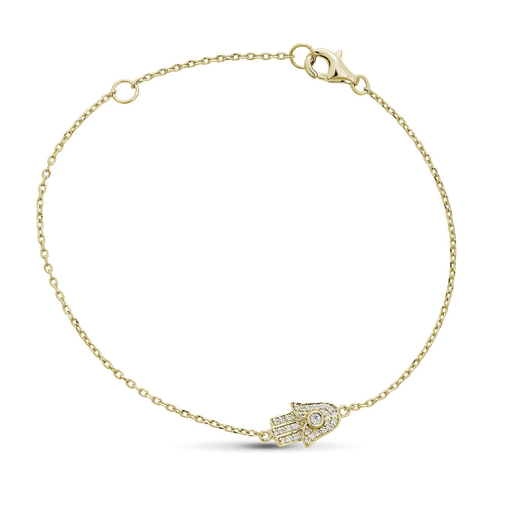 14K Diamond Hamsa Bracelet