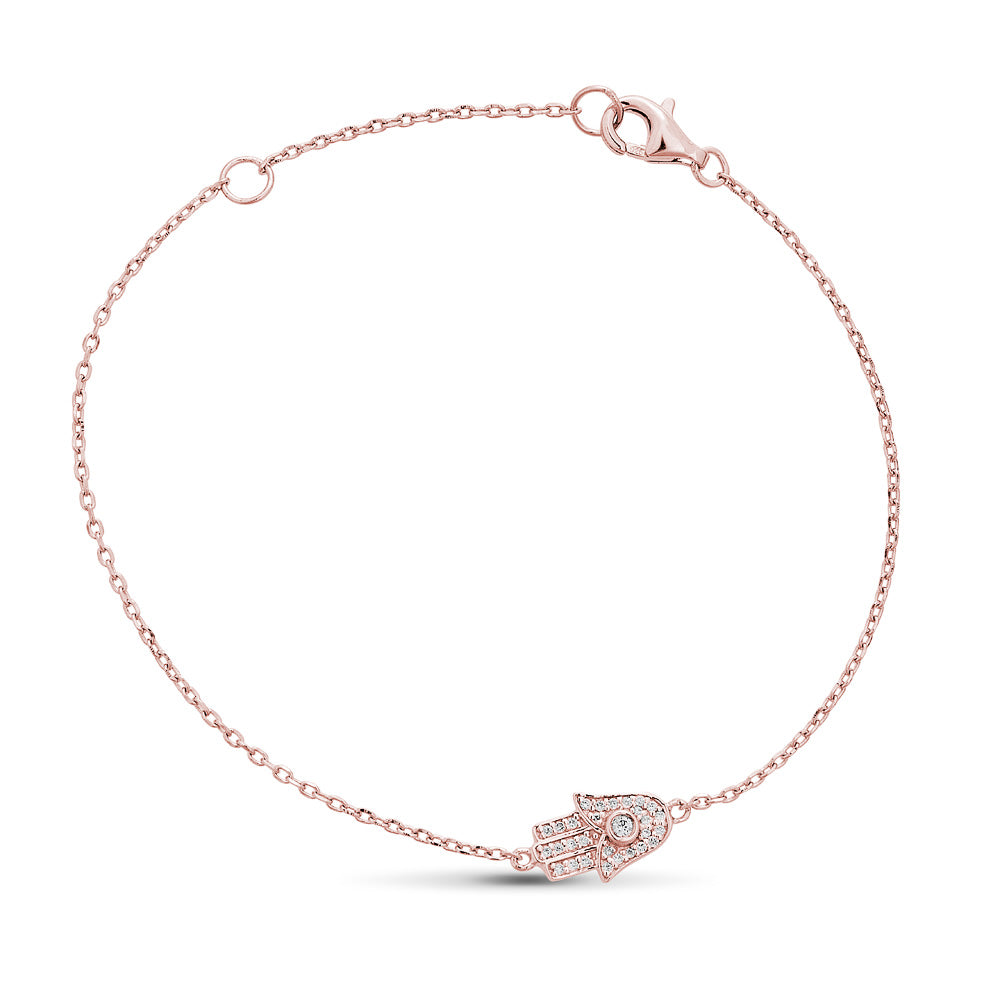 14K Diamond Hamsa Bracelet