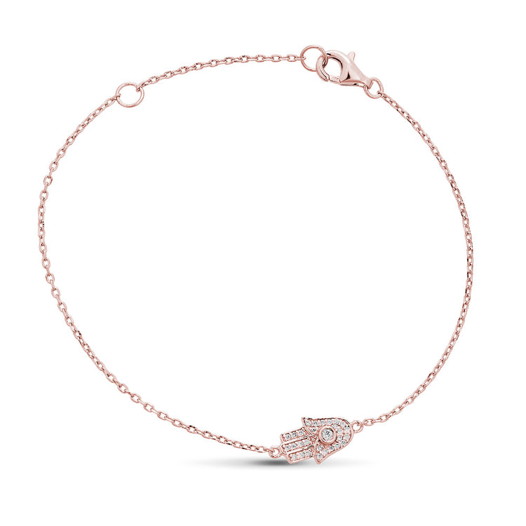14K Diamond Hamsa Bracelet