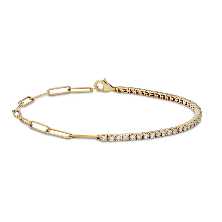 Diamond Paperclip Tennis Bracelet