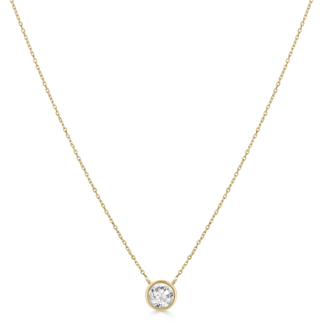 Diamond Bezel Solitaire Necklace