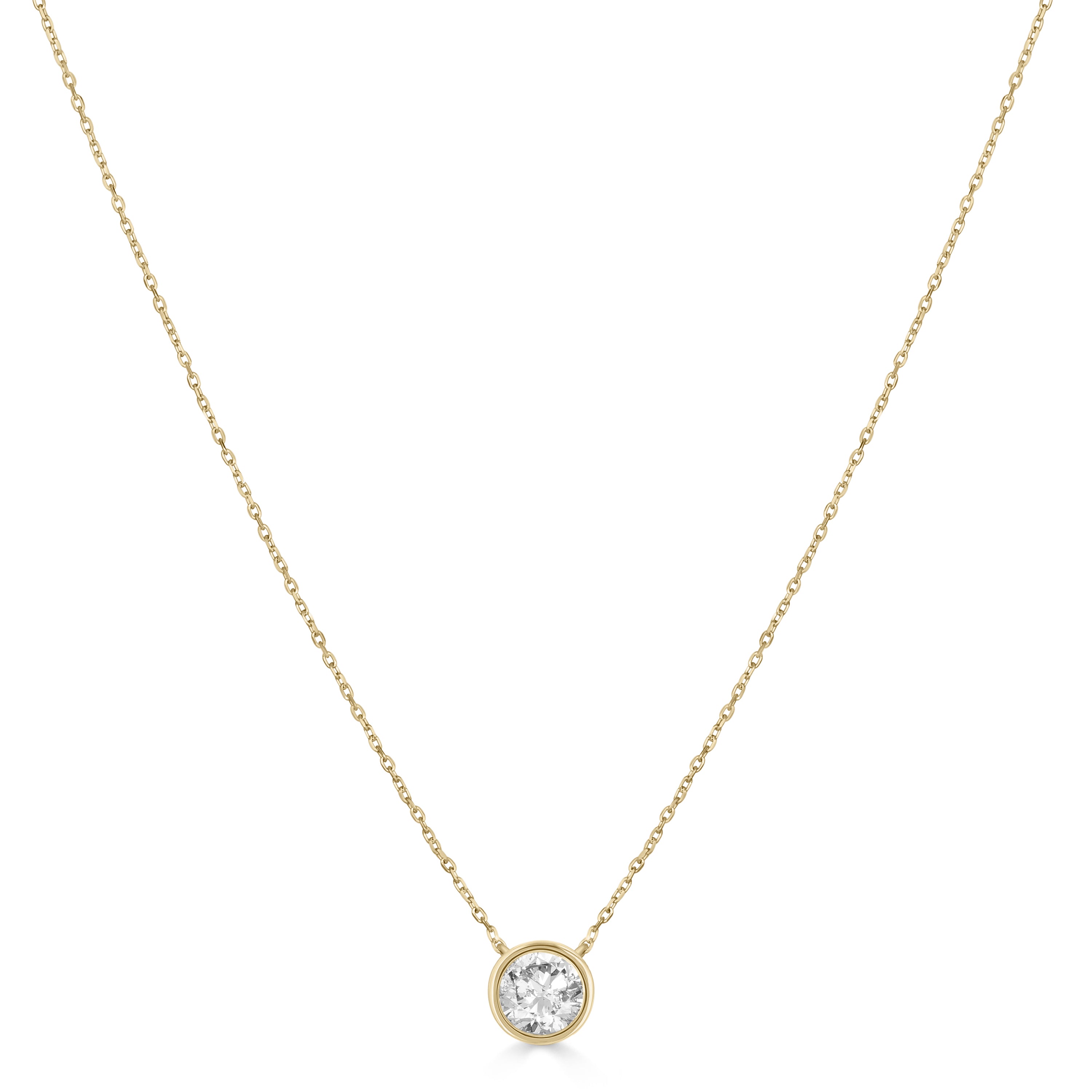 Diamond Bezel Solitaire Necklace