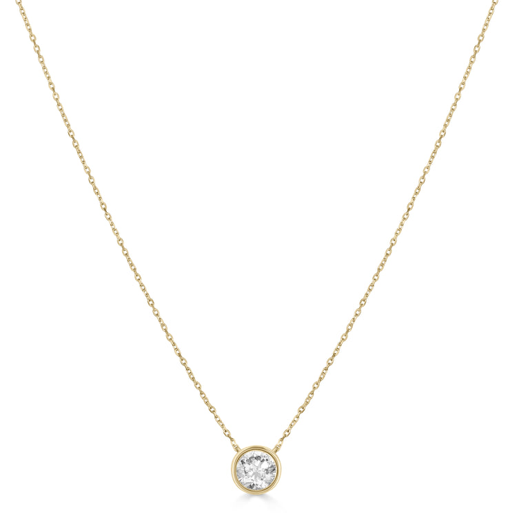 Diamond Bezel Solitaire Necklace