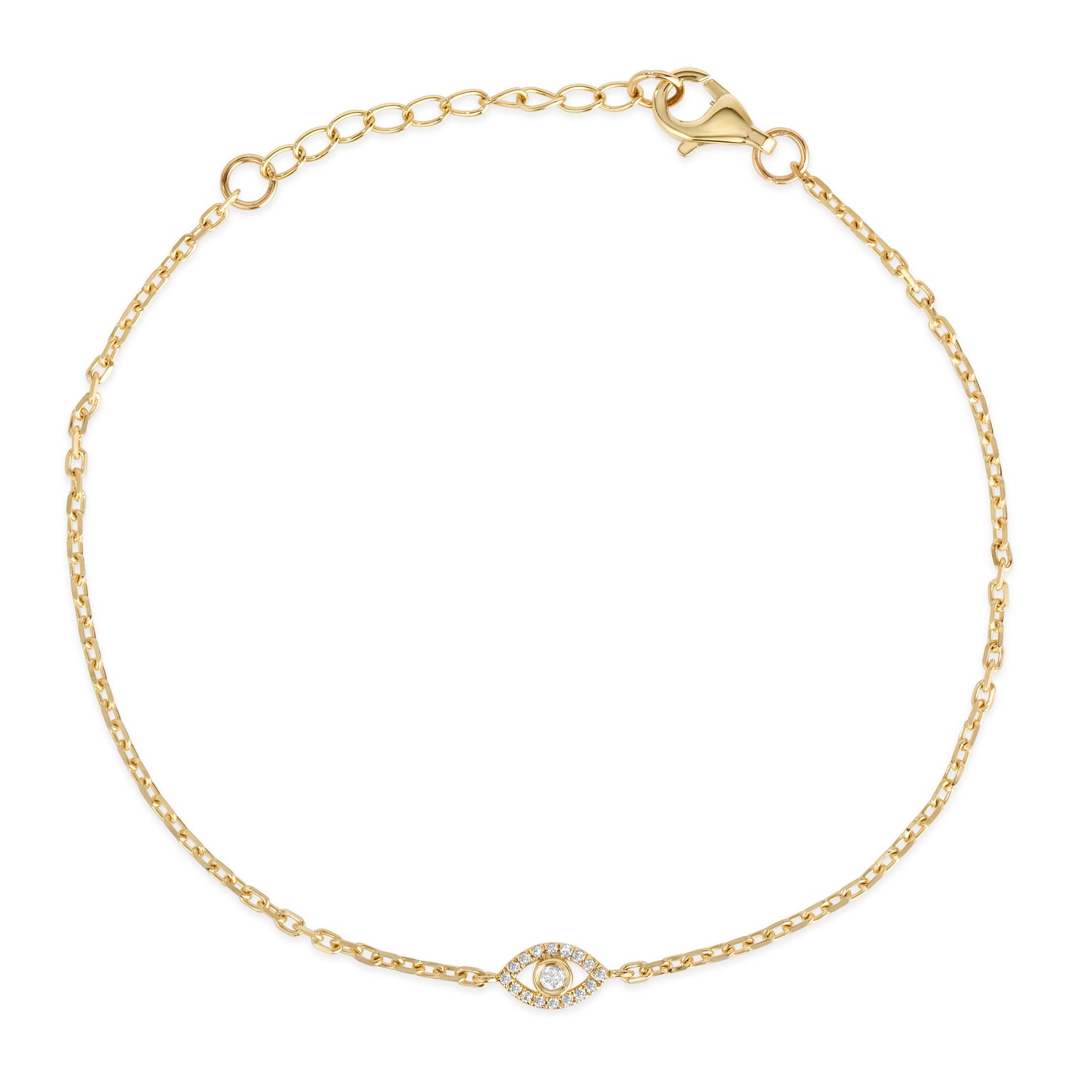 14K Evil Eye Diamond Bracelet