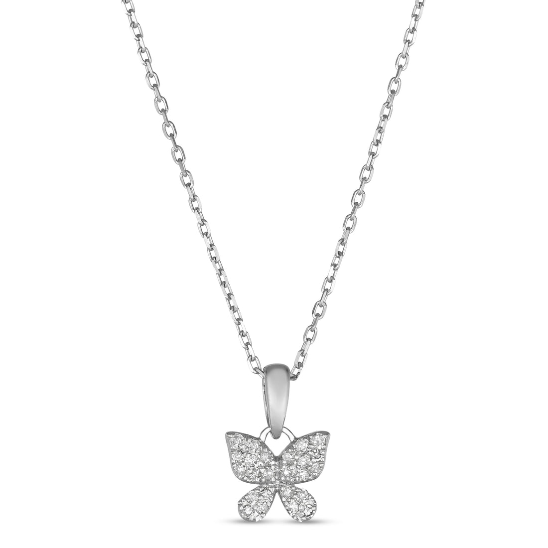 14K Diamond Butterfly Pendant