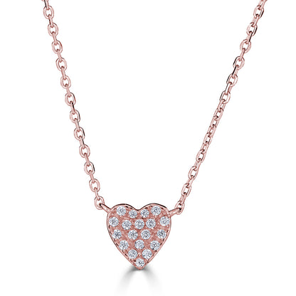 14K Gold Mini Diamond Heart Necklace