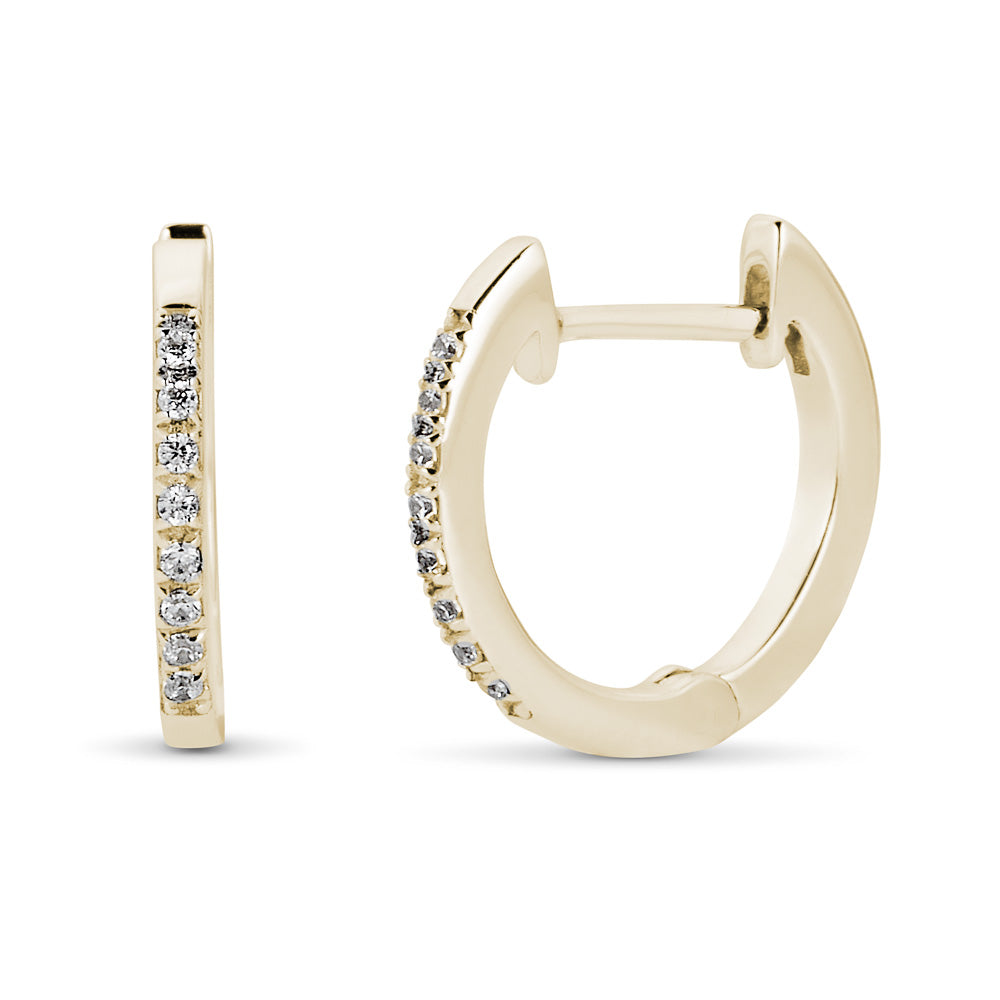 14K Chunky Huggie Earrings - Yellow Gold
