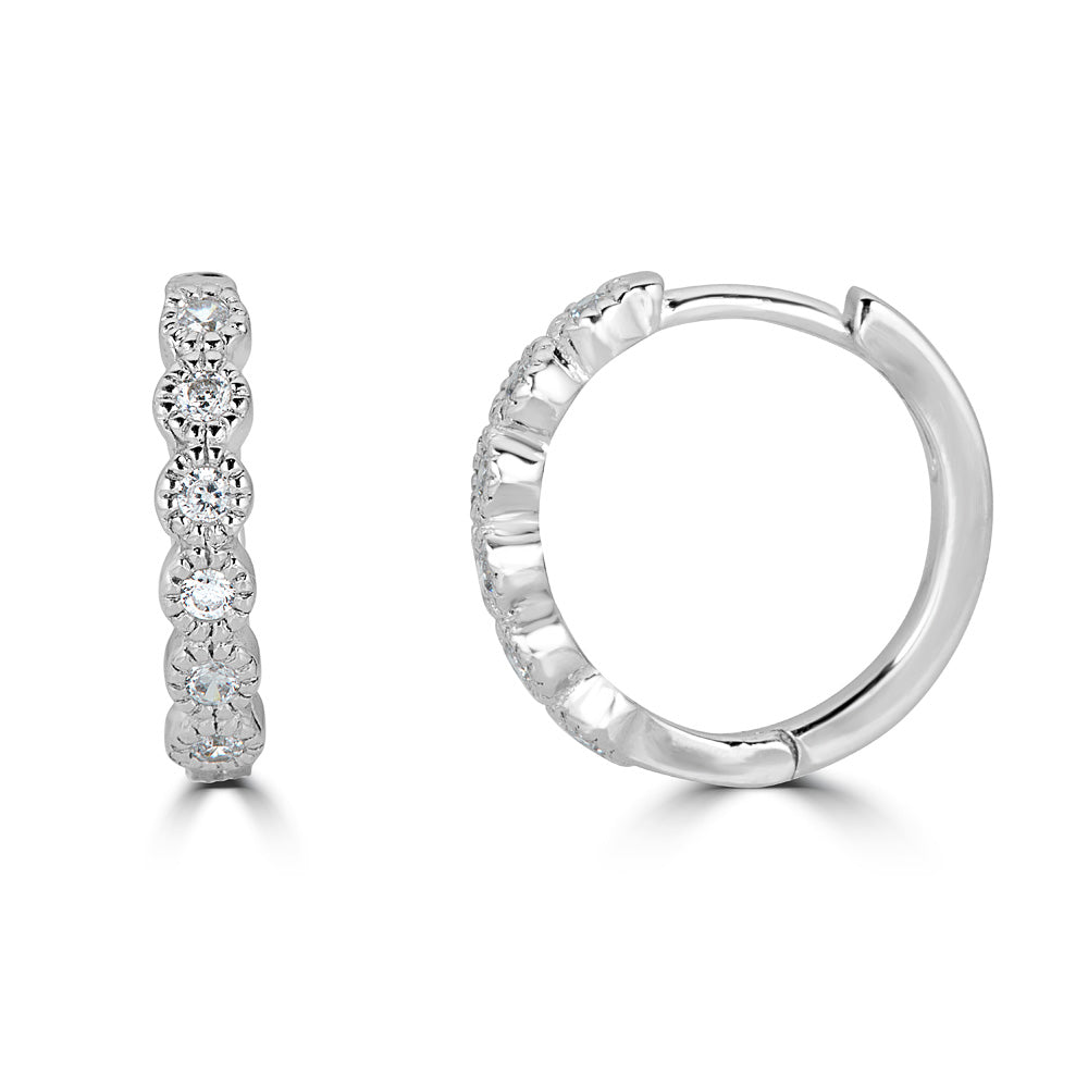 14K Bezel Huggies