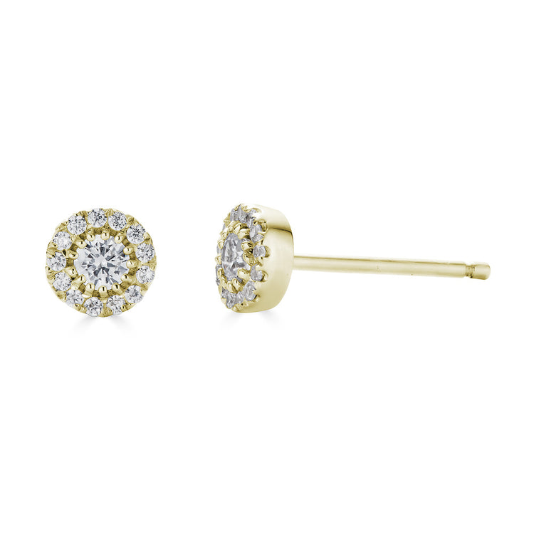 Diamond Halo Stud Earrings