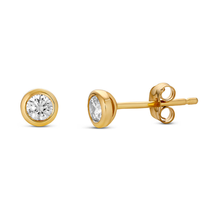 Diamond Bezel Stud Earrings