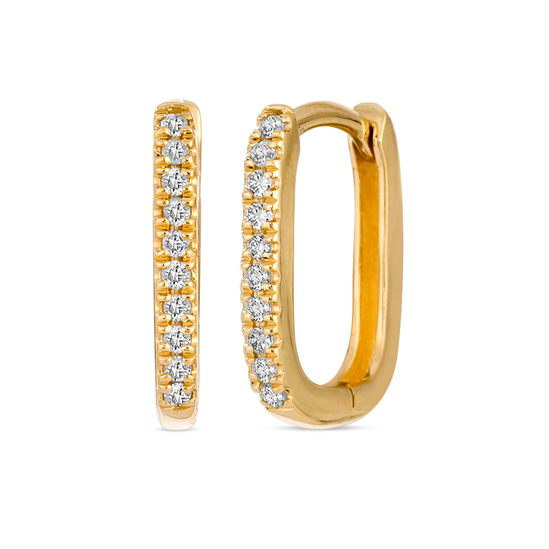 14K Oval Huggie Earrings