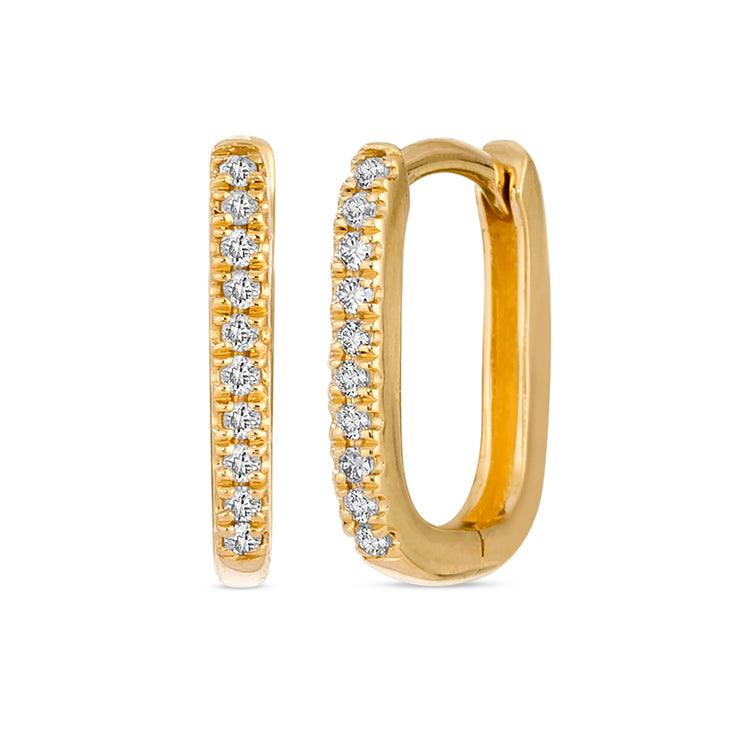 14K Oval Huggie Earrings