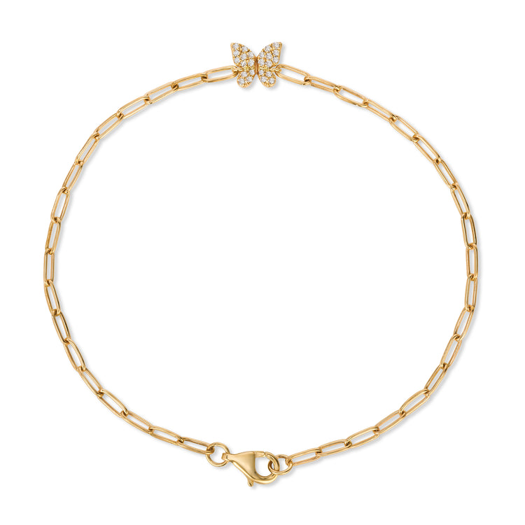 14K Diamond Butterfly Bracelet