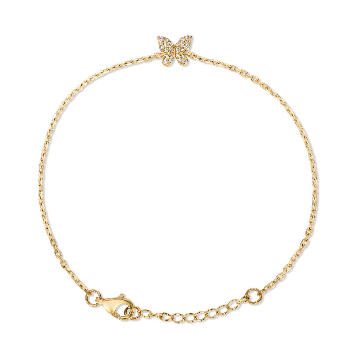 14K Diamond Butterfly Bracelet