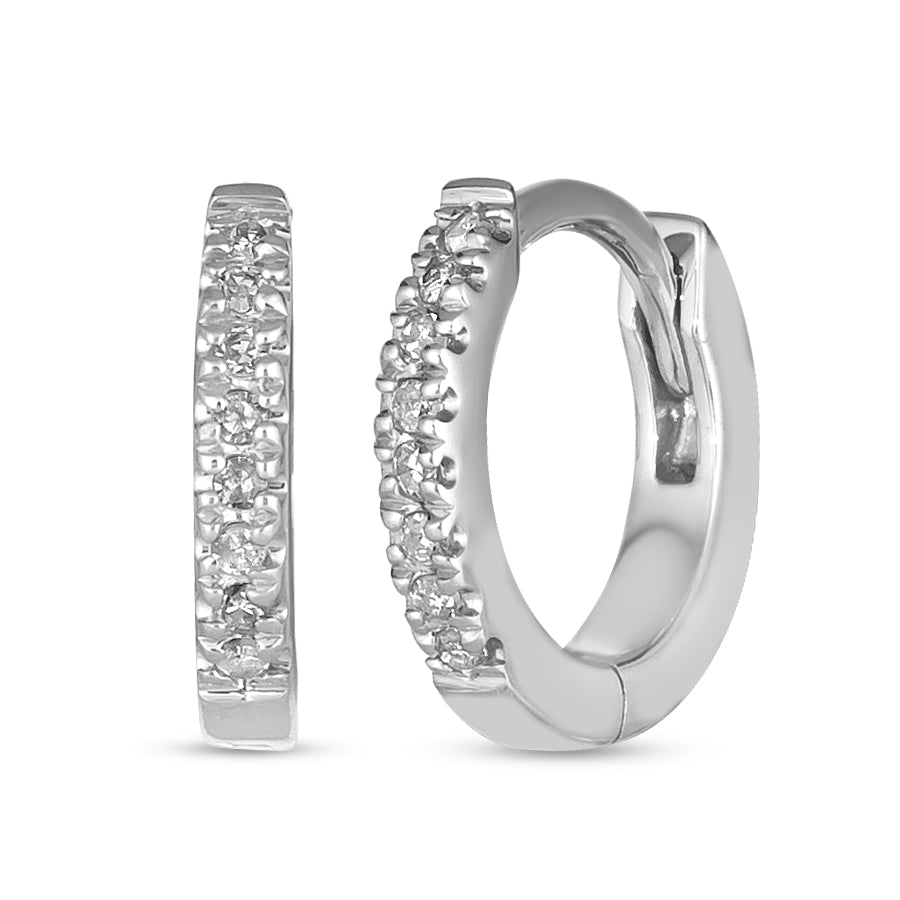 14K Classic Diamond Huggie Earrings