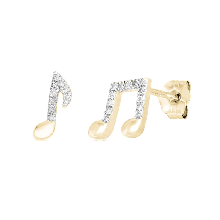 Musical Note Diamond Studs